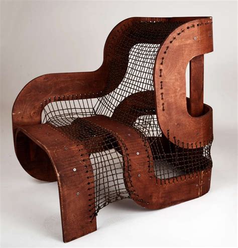 Sculptural Wood And Rope Chair Cool Chairs Sculptural
