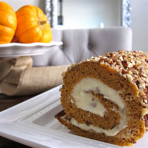 An easy pumpkin roll cake recipe. this is happiness: Pumpkin Roll Recipe with Cream Cheese ...