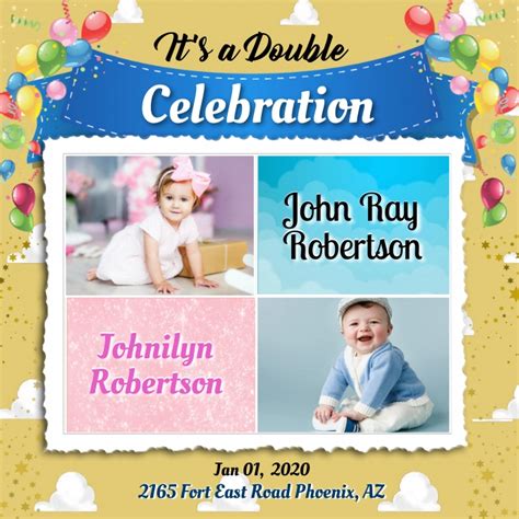 Double Celebration Template Postermywall