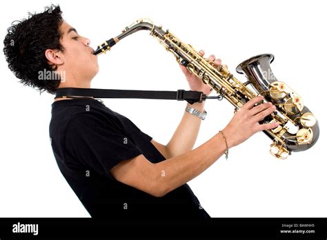 Guy Playing The Saxophone Stock Photo Alamy