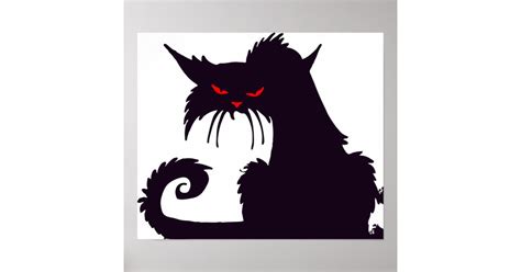 Grumpy Black Cat Poster Zazzle