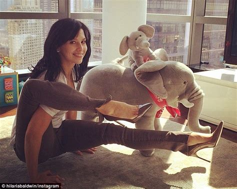 Hilaria Baldwin In Yoga Pose While Alec Packs Paunch On Still Alice Set