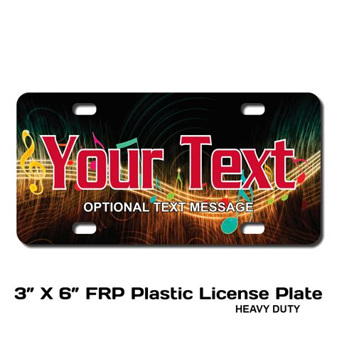 Wondering how much a new license plate costs in your state? Musical Notes Background License Plate for Bikes, Bicycles ...