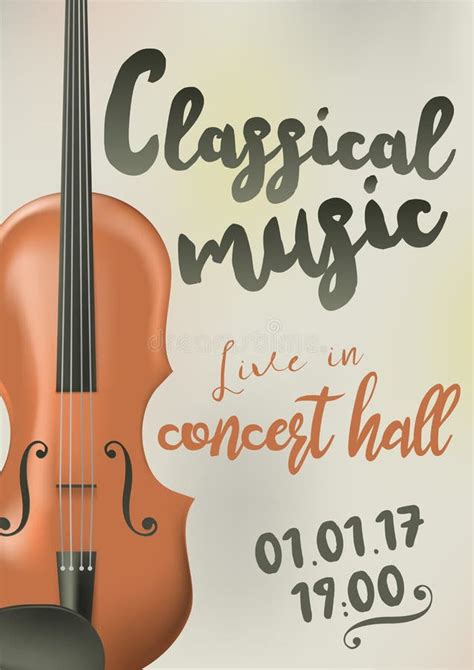 Poster For Concert Of Classical Music With Violin Stock Vector