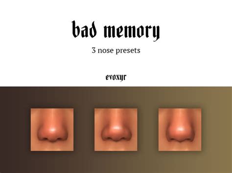 Bad Memory Nose Presets Evoxyr On Patreon Sims 4 Body Mods Sims