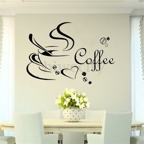 Depending on the type of wall paint, some flakes of paint may come loose whilst removing the wall sticker. Coffee Cup DIY Removable Art Vinyl Wall Sticker Decal ...