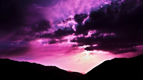 Sunset Of Purple Clouds Wallpaper Nature And Landscape Wallpaper Better