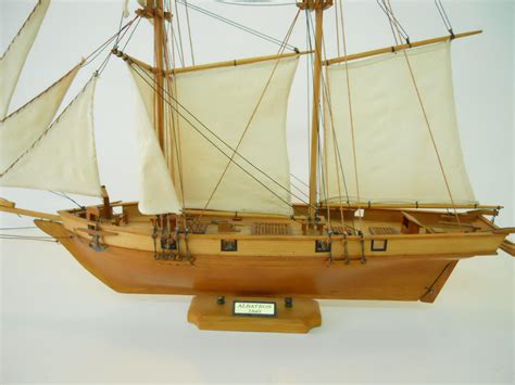 Vintage Wooden Model Shipboat Handmade By Mauritian Artisans Long 72