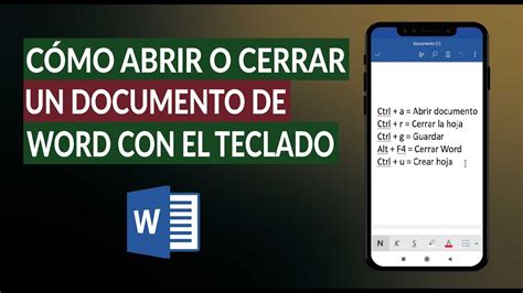 C Mo Abrir Crear Cerrar Y Guardar Un Documento En Microsoft Word Con