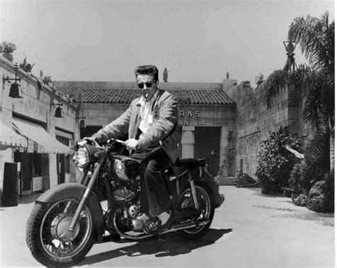 James Dean The Giant Riding His Motorcycle In The Courtyard Of Graumans
