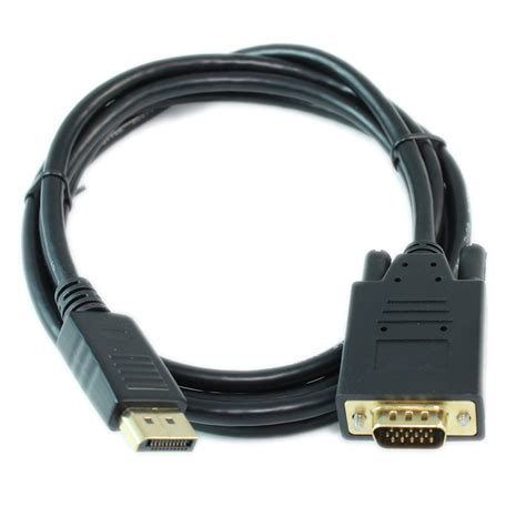 My Cable Mart 6ft Displayport To Vga Cable 28awg Gold Plated Black