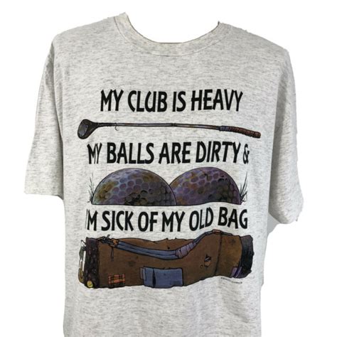 Vintage 90s Funny Golf T Shirt Oneita Single Stitch Tee