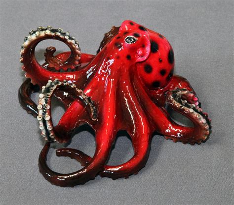 Octopus Bronze Figurine Statue Sculpture Aquatic Art