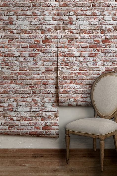 Whitewashed Antique Brick Peel N Stick Or Traditional Etsy Murs De
