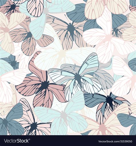 Beautiful Seamless Butterfly Pattern Royalty Free Vector