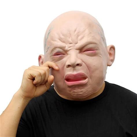Adults Face Latex Party Mask Cosplay Crying Baby Latex Mask Costume