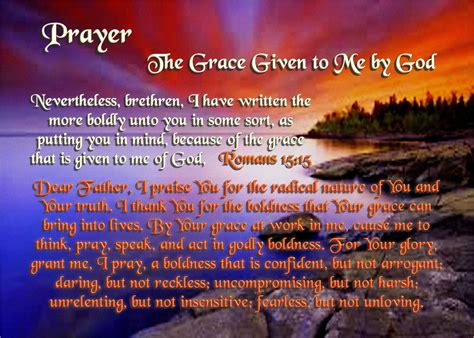 Today's Prayer - The Grace Given to Me by God