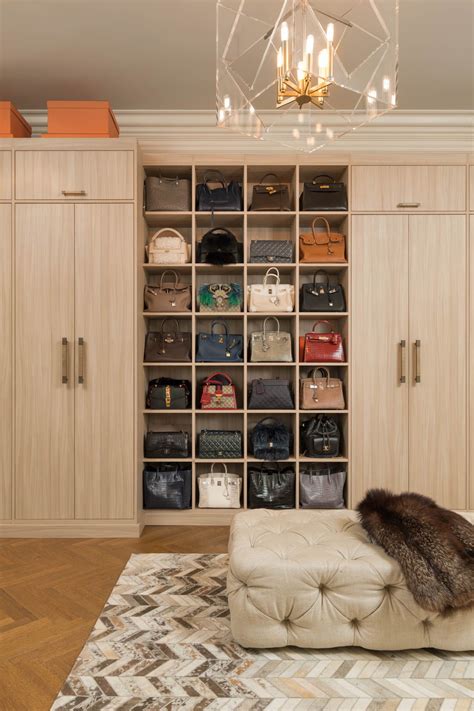 It's always a little ritual to find new pieces their special place in my. Handbag Shelf | California closets, Closet storage design ...