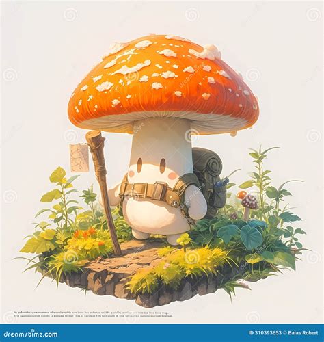 Adventure Begins with a Mushroom! Stock Illustration - Illustration of