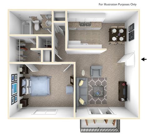 One Bedroom Small 637 Sq Ft Small Bedroom One Bedroom Home