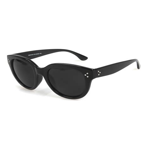 Black Frame Large Round Sunglasses 53mm