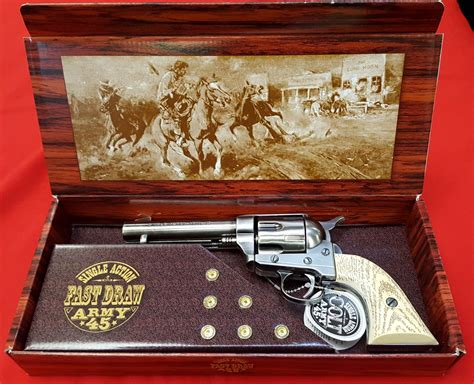 Kosler Colt 45 Western frontier revolver antique white grips & grey ...