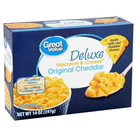Great Value Deluxe Original Cheddar Macaroni And Cheese 14 Oz