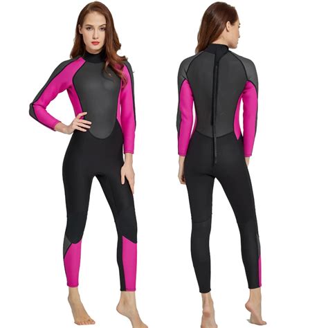 sbart women s wetsuit 3mm neoprene wet suit full body one piece jumpsuit back zipper long sleeve