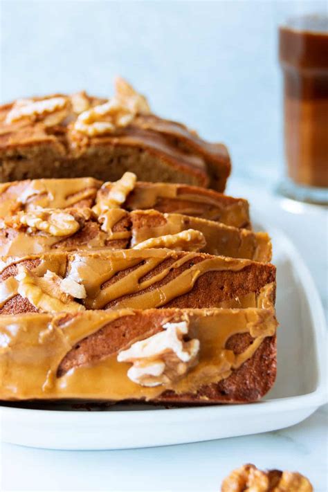 Extra Moist Coffee Walnut Cake With Coffee Glaze