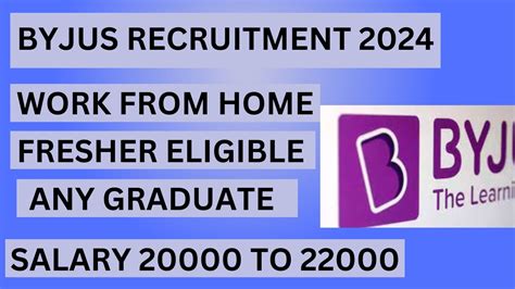 BYJU'S Work FROM HOME JOBS | WORK FROM HOME JOBS | BYJUS JOB - YouTube