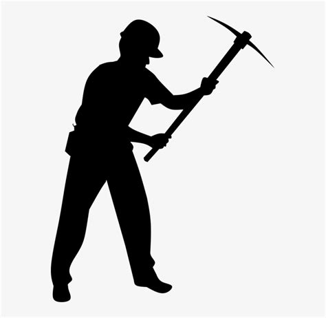 Worker Isolated Construction Silhouette Mining Worker Silhouette