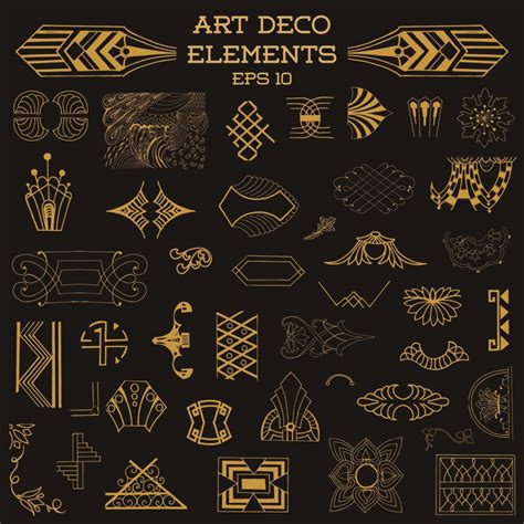 Art Deco Vintage Frames And Design Elements Hand Drawn In Vector