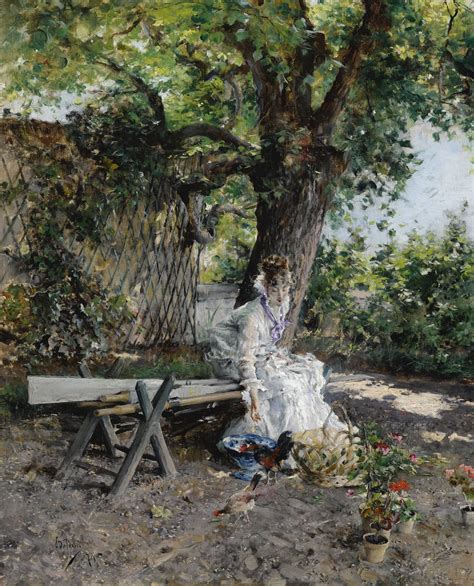 Giovanni Boldini In The Garden 1874 Oil On Panel 22 By 17 34 In 55