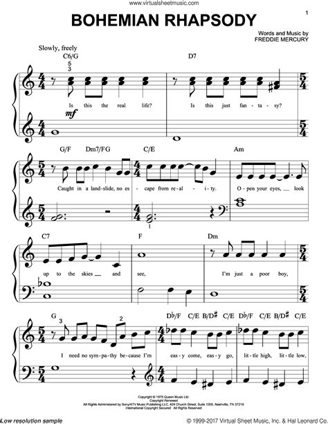 bohemian rhapsody  piano sheet   bi coaorg