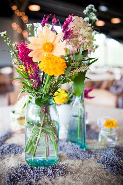 Linville Wedding By Watson Studios Wildflower Centerpieces Simple