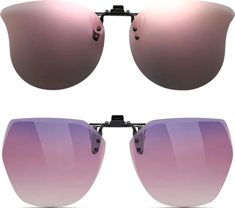 Caxman Polarized Clip On Sunglasses Over Prescription Glasses For Women Oversized
