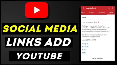 How To Add Social Media Links On Youtube Social Media Links On