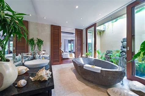 Semi Open Air Bathroom At Villa Eshara Bali Bali Style Home Bali