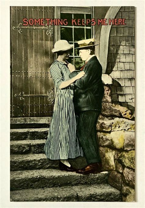 Romantic Hugging Couple Humor Romance Vintage Postcard 1920s Lovers