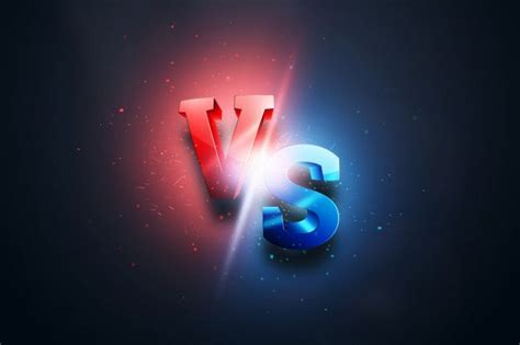 Creative Background Red Blue Versus Logo Letters For Sports And