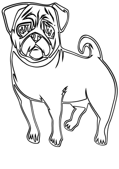 pug coloring pages    print