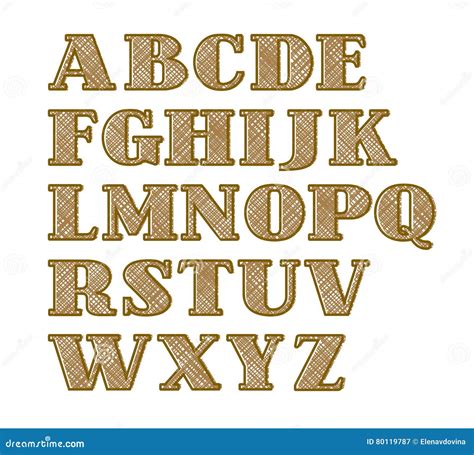 English Alphabet Capital Letters The Effect Of Burlap Font Stock
