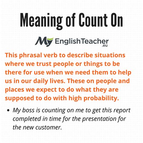 Meaning of Count On - MyEnglishTeacher.eu