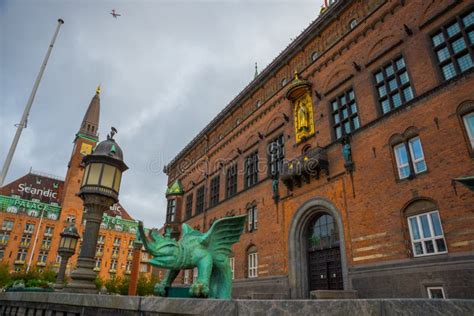 Bronze Dragon Statue Copenhagen City Hall Denmark Editorial Image