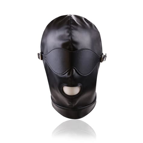 Sexy Party Mask Soft Pu Leather Mask Hood Bondage Blindfold Sexy Toys For Couples Adult Games