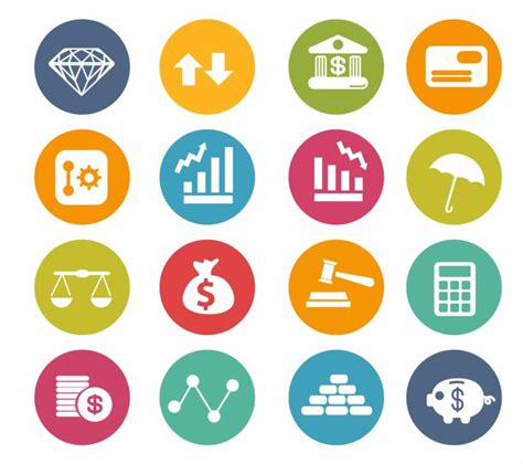 Finance icons | circle series Free Vector / 4Vector