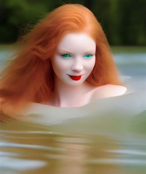Redhead Water Nymph Leonidas Artifice Digital Art People Figures