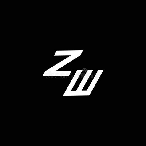 Zw Logo Monogram With Up To Down Style Modern Design Template Stock