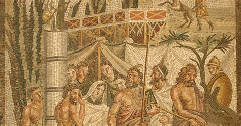 Myth Of Iphigenia Mosaic Empuries Illustration World History