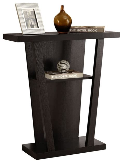 Monarch Specialties 2540 32 Inch Hall Console Accent Table In Cappuccino Traditional Console Tables